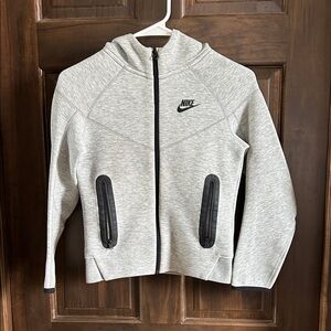 Nike Tech Kids Light Gray Full-Zip Hoodie